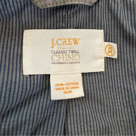 J Crew Classic Twill Chino Coat Olive Green Women’s Size XS - Picture 2 of 8